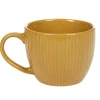 Tasse en faïence 23 cl uni jaune moutarde rainures verticales relief^Gifi Online