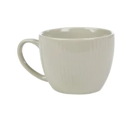 Tasse en faïence 23 cl uni lin avec rainures verticales en relief^Gifi Outlet