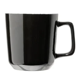 Tasse en grès carrée noir avec anse Ø9,4xH10cm 420ml^Gifi Hot