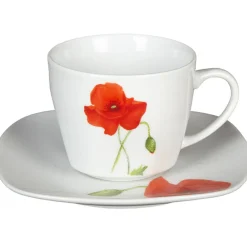 Tasse et sous tasse design coquelicot^Gifi Clearance
