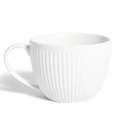 Tasse porcelaine 42cl strie embossée blanche^Gifi Online