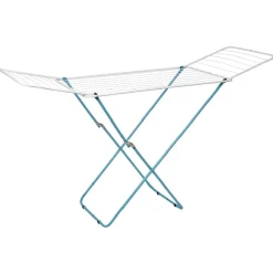 Entretien Du Linge|Gifi Étendoir à linge horizontal turquoise et blanc 18 m d'étendage