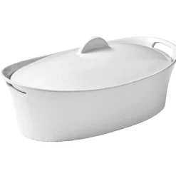 Terrine avec couvercle ovale blanche^Gifi Clearance