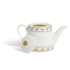 Theière de Noël 1,2L blanche et dorée motifs houx^Gifi Outlet