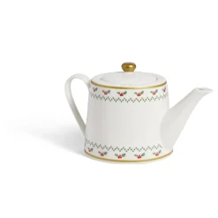 Theière de Noël 1,2L blanche et dorée motifs houx^Gifi Outlet