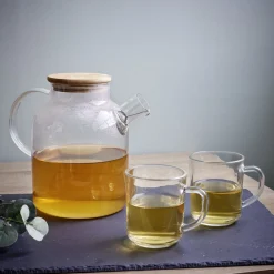 Théière en verre et bambou 1,6L^Gifi Discount