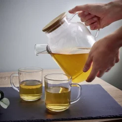Théière en verre et bambou 1,6L^Gifi Discount