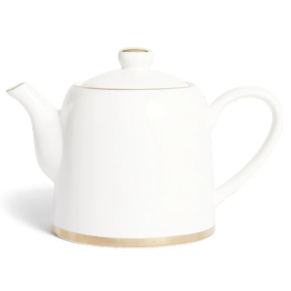 Théière 1L faïence blanc et doré Ø12xH15xm^Gifi Best