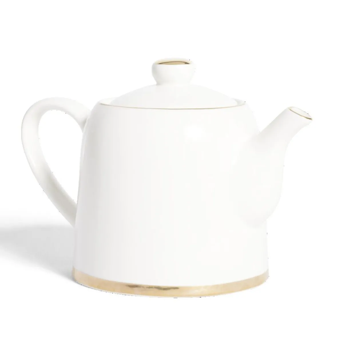 Théière 1L faïence blanc et doré Ø12xH15xm^Gifi Best