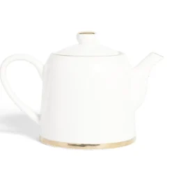 Théière 1L faïence blanc et doré Ø12xH15xm^Gifi Best