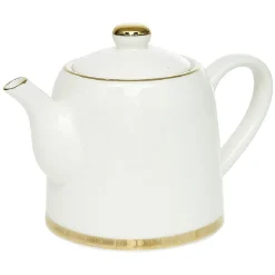 Théière 800ml blanche et dorée 20x12x15cm^Gifi Best