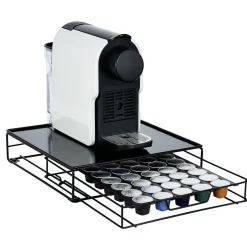 Tiroir à capsules plateau et grille en métal noir^Gifi Best