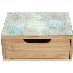 Tiroir à dosettes bambou motif feuilles^Gifi Hot