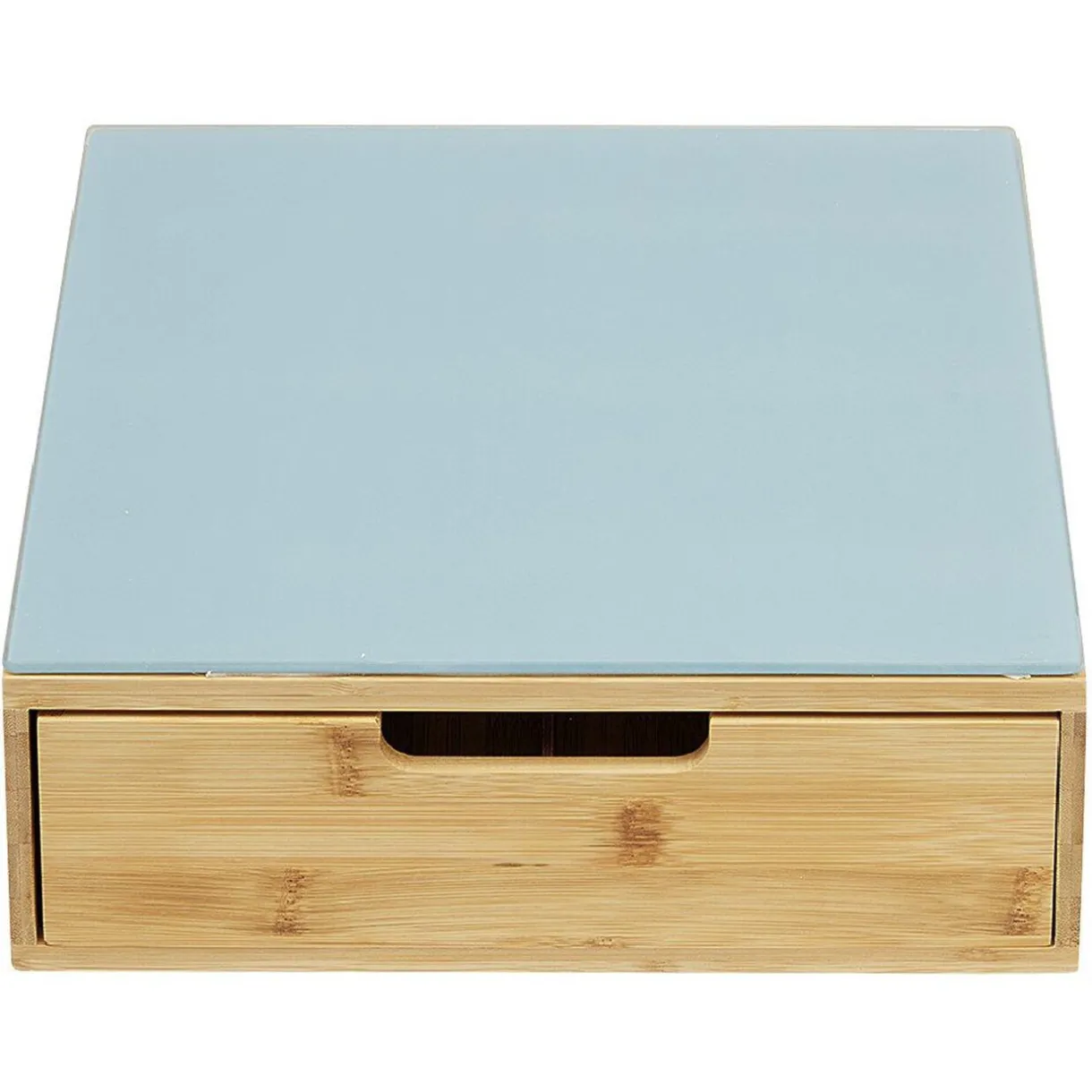 Tiroir à dosettes en bambou avec plateau en verre^Gifi Online