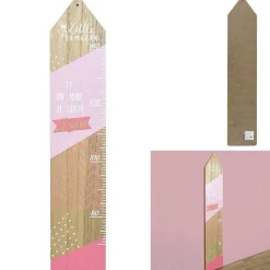 Rangement|Gifi Toise bois fille Little Princesse blanc et rose 70 à 140cm