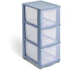 Rangement|Gifi Tour de rangement à 3 tiroirs plastique bleu 27x37x63cm