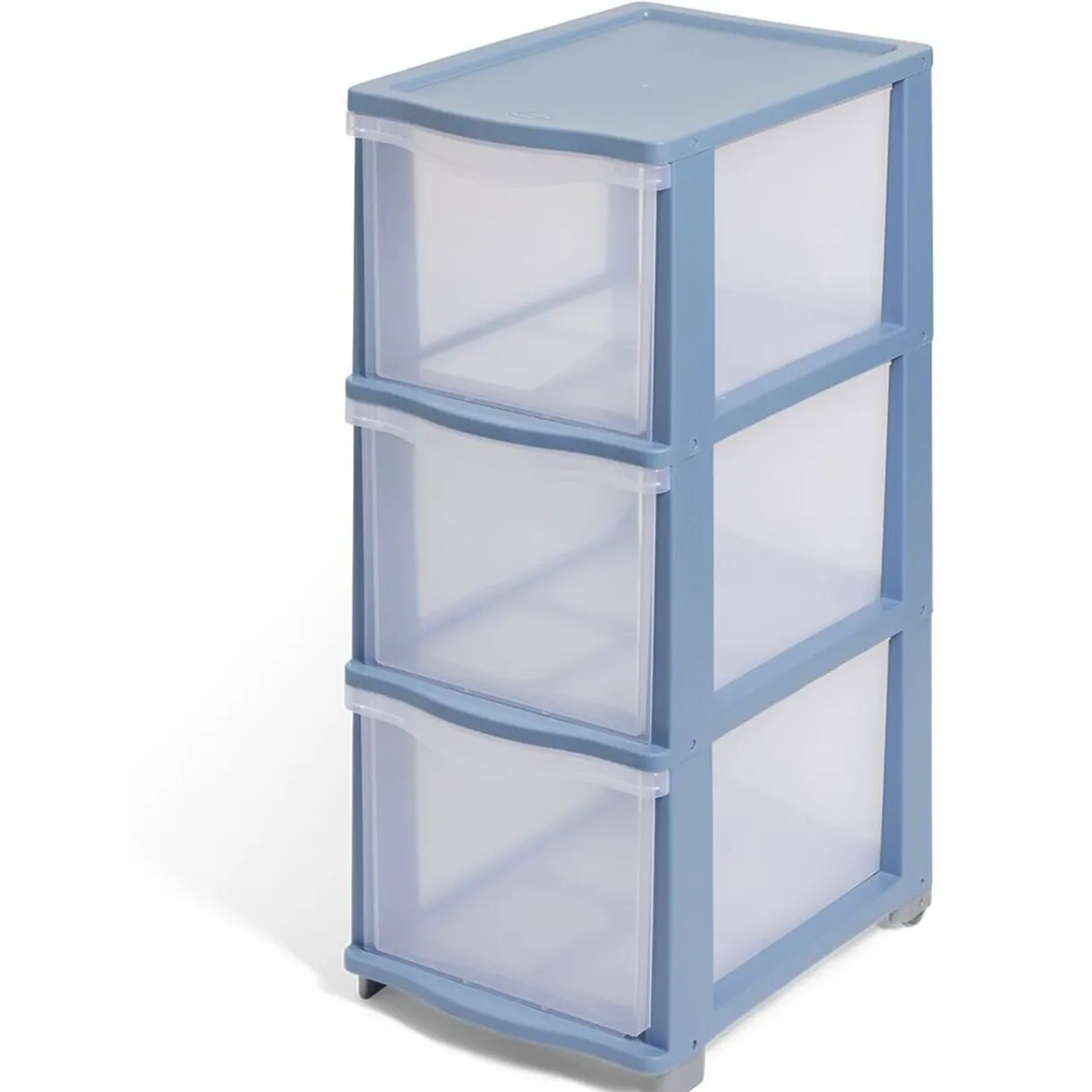 Rangement|Gifi Tour de rangement à 3 tiroirs plastique bleu 27x37x63cm