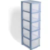 Rangement|Gifi Tour de rangement à 5 tiroirs plastique transparent 37x27x103cm