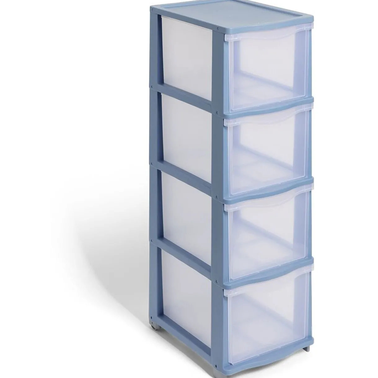 Rangement|Gifi Tour de rangement à 4 tiroirs plastique bleu 27x37x82,7cm