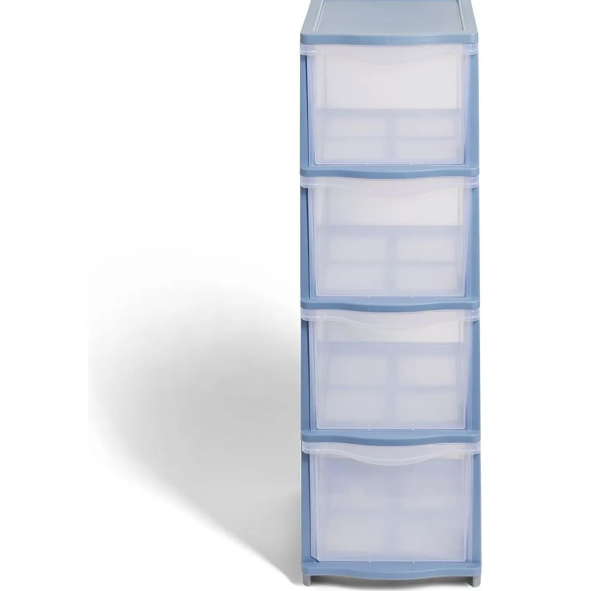 Rangement|Gifi Tour de rangement à 4 tiroirs plastique bleu 27x37x82,7cm