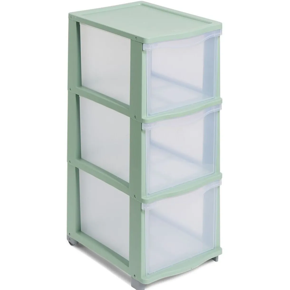Rangement|Gifi Tour de rangement à 3 tiroirs plastique vert 27x37x63cm