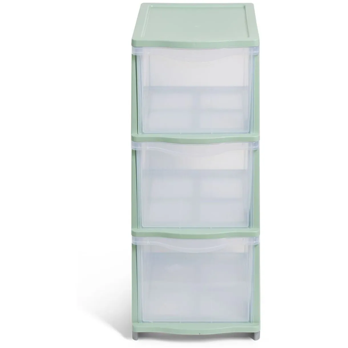 Rangement|Gifi Tour de rangement à 3 tiroirs plastique vert 27x37x63cm