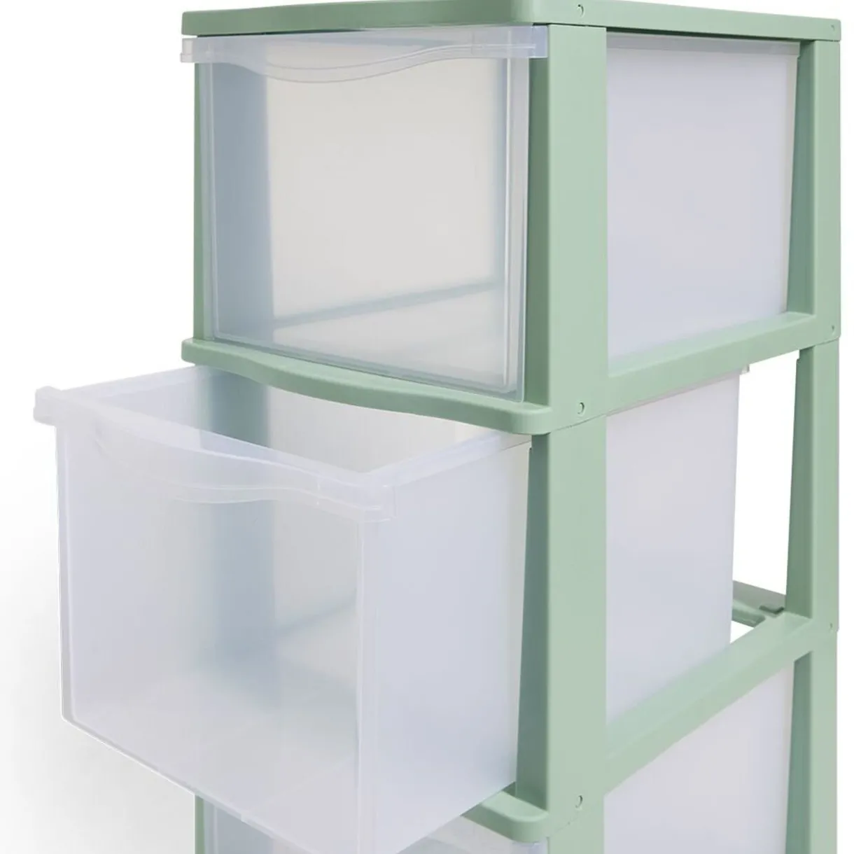 Rangement|Gifi Tour de rangement à 3 tiroirs plastique vert 27x37x63cm
