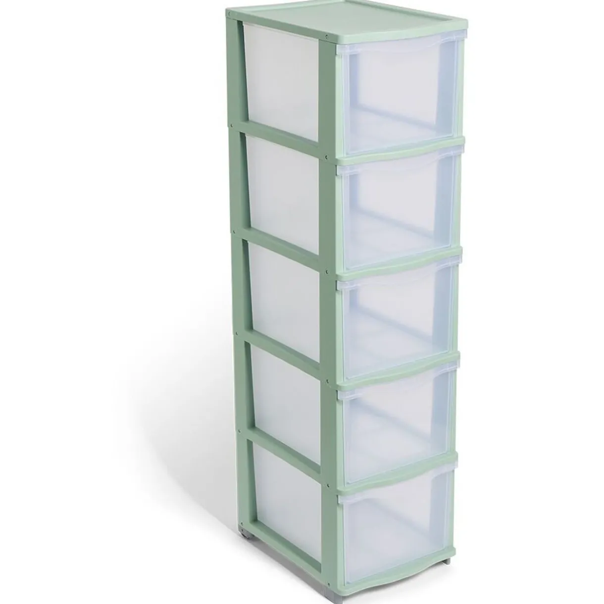 Rangement|Gifi Tour de rangement à 5 tiroirs plastique transparent 27x37x103cm