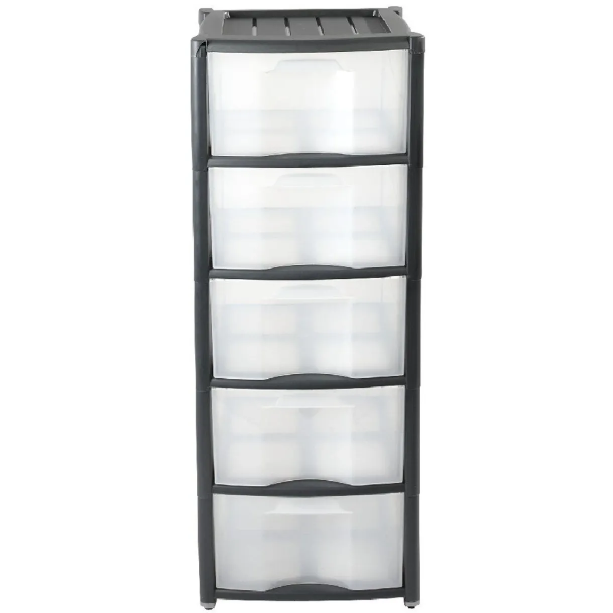 Rangement|Gifi Tour de rangement 5 tiroirs noir à roulettes