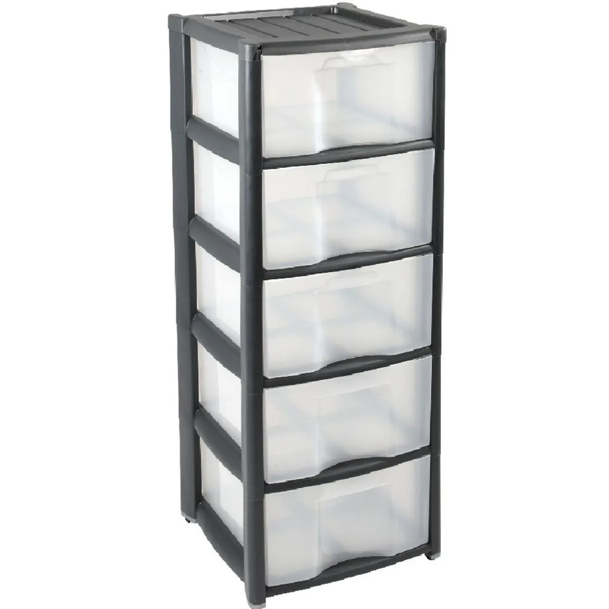 Rangement|Gifi Tour de rangement 5 tiroirs noir à roulettes