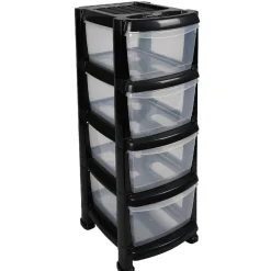 Rangement|Gifi Tour de rangement 4 tiroirs A4 noir