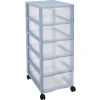 Rangement|Gifi Tour de rangement 5 tiroirs bleu transparent