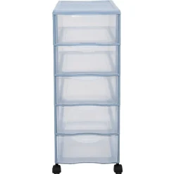 Rangement|Gifi Tour de rangement 5 tiroirs bleu transparent