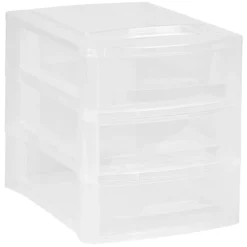 Rangement|Gifi Tour de rangement 3 tiroirs blanc transparent
