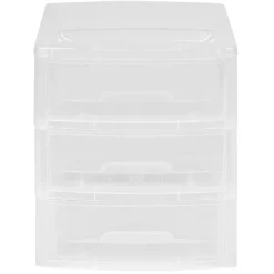 Rangement|Gifi Tour de rangement 3 tiroirs blanc transparent