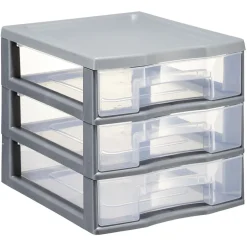 Rangement|Gifi Tour de rangement 3 tiroirs format A6 gris