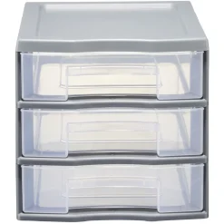 Rangement|Gifi Tour de rangement 3 tiroirs format A6 gris