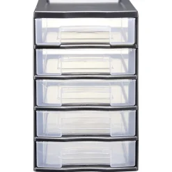 Rangement|Gifi Tour de rangement 5 tiroirs format A6+ noir