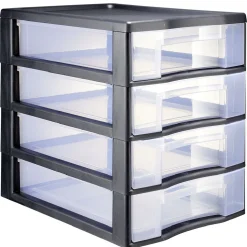 Rangement|Gifi Tour de rangement 4 tiroirs format A4 noir