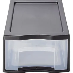 Rangement|Gifi Tour de rangement 1 tiroir format A4 transparent et noir