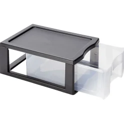 Rangement|Gifi Tour de rangement 1 tiroir format A4 transparent et noir