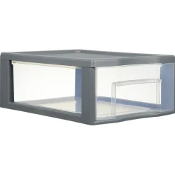 Rangement|Gifi Tour de rangement 1 tiroir format A4 transparent et gris