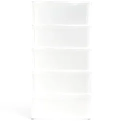 Rangement|Gifi Tour de rangement 5 tiroirs plastique blanc 37x27xH103cm