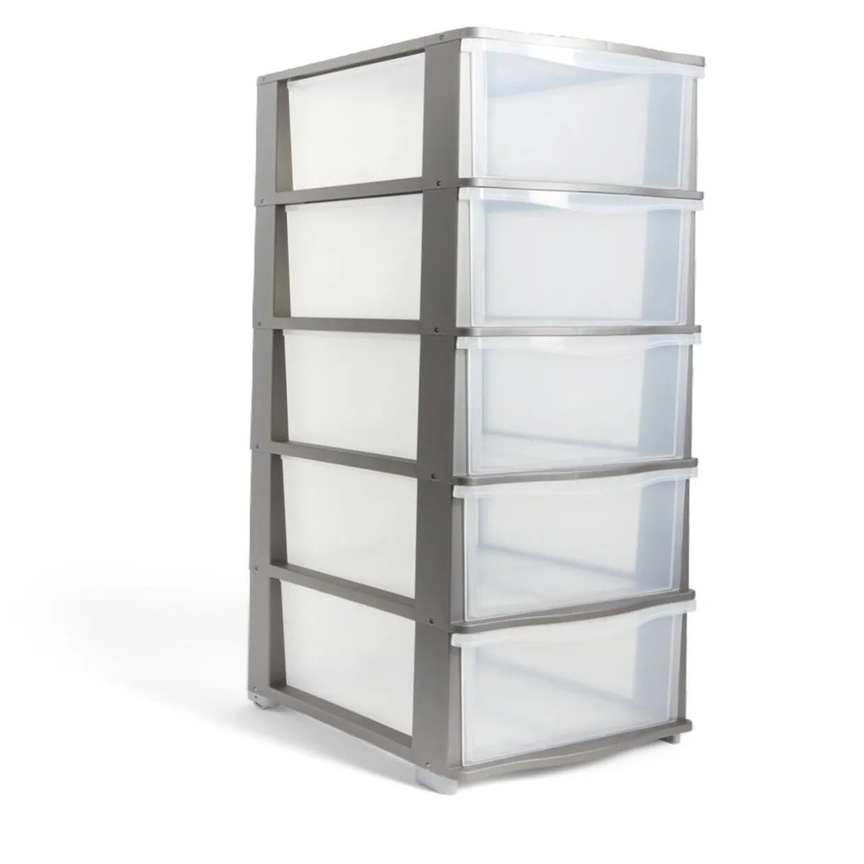 Rangement|Gifi Tour de rangement 5 tiroirs plastique gris 37x27xH103cm