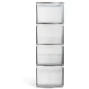 Rangement|Gifi Tour de rangement 4 tiroirs plastique gris 37x27xH82,7cm