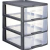 Rangement|Gifi Tour de rangement A5 3 tiroirs noir et transparent 6 L