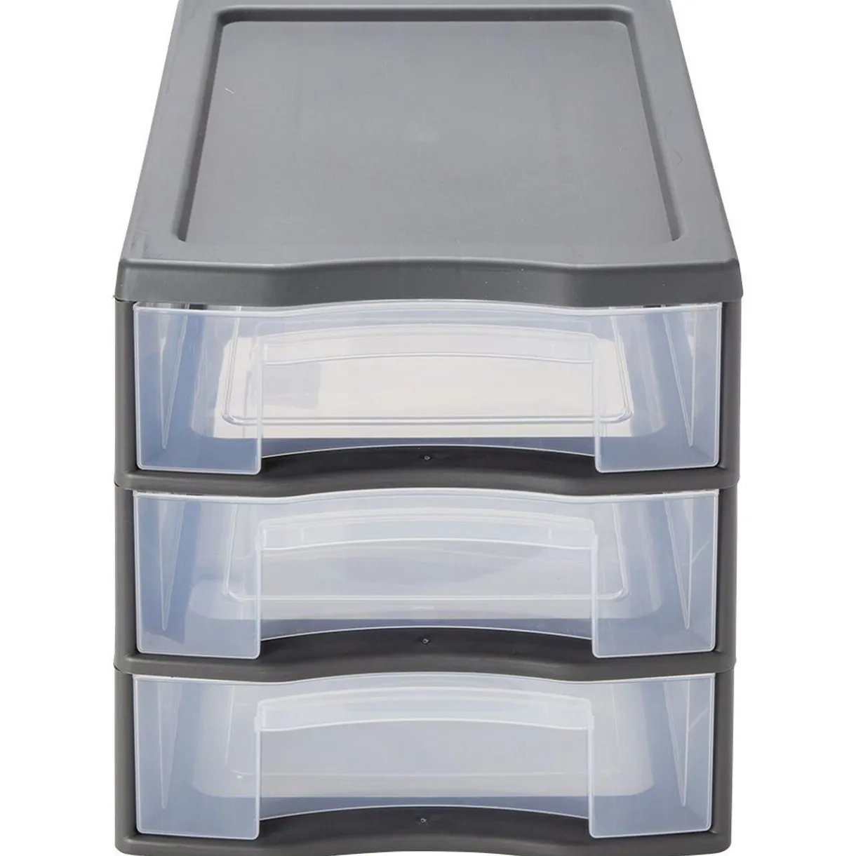 Rangement|Gifi Tour de rangement A4 3 tiroirs grise et transparente 12L