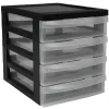 Rangement|Gifi Tour de rangement A5 noire 4 tiroirs transparent