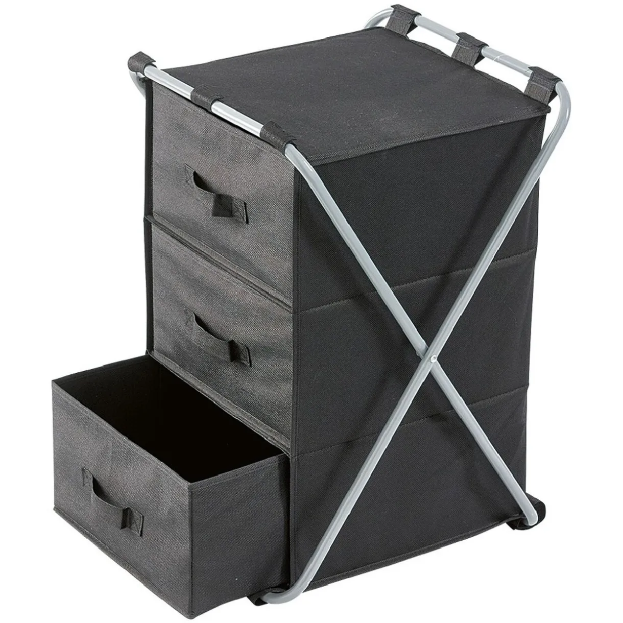 Rangement|Gifi Tour de rangement pliable 3 tiroirs noir