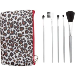 Hot Gifi Trousse à maquillage motif léopard avec pinceau x5